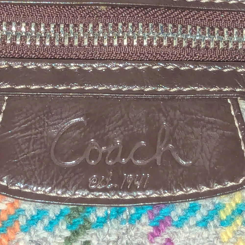 Coach Penelope Plaid Wool Tweed Tote Bag_2
